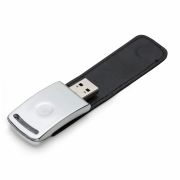 Pen Drive de Couro + Chaveiro